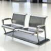 Airport Bench  Indoor and Outdoor Waiting Room Seat  Stainless Steel  Two Seater  Flat Pack  127 x 67 x 82 cm  2