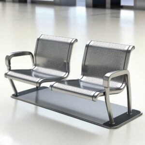 Airport Bench  Indoor and Outdoor Waiting Room Seat  Stainless Steel  Single Seat