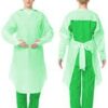 Disposable plastic gown green