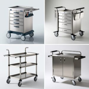 white medical trolley