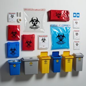 black biohazard container