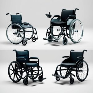 Wheelchair - Allum / Nylon . lightweight . detachable arm and foot rests