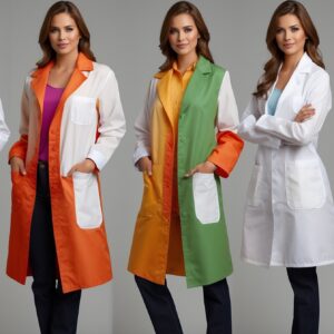 high collar lab coat