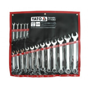 Spanner - Combination - Box and Ring - Chrome Vanadium - 17 Piece Set - 8mm to 32mm - YT-0363