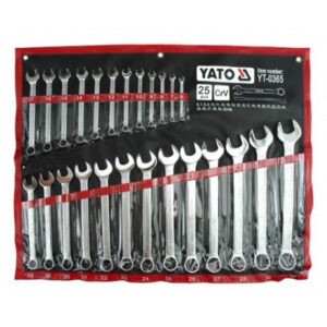 Spanner - Combination - Box and Ring - Chrome Vanadium - 25 Piece Set - 6mm to 32mm - YT-0365