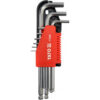 Hex Key Set - Ball End Type - Chrome Vanadium - 9 Piece - YT-0505