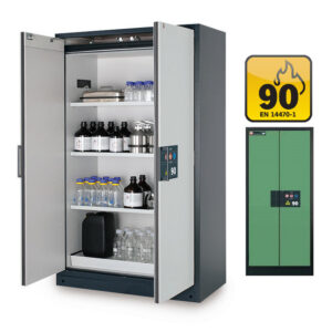 Fire Resistant Cabinet - Q-Line - Storage of Flammable Hazardous Materials - 119.3 x 61.5 x 195.3 cm - Green - IASE30001048-1