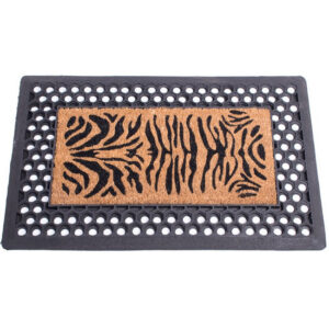 Doormat - Cast Iron Look Rubber and Coir Mat - Zebra - 75 x 45 x 1.5 cm - CMS010003