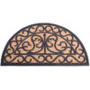 Rubber and Coir Doormat - Spider Half Moon - 70 x 40 x 0.7 cm - Black Base with Natural Coir - CMM00001
