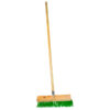 Gutter Sweeper Broom - Complete - Green Synthetic Fibre (0.75mm) - Wooden Handle - 55 Grip - 37.5cm - Pack of 3 - F3158