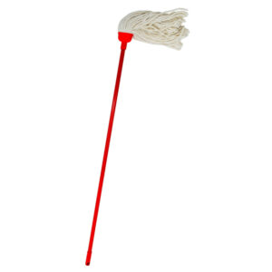 Mop - Complete - W4 Head with with Plastic Socket - Metal Handle - Red - 365g - Pack of 5 - F8761