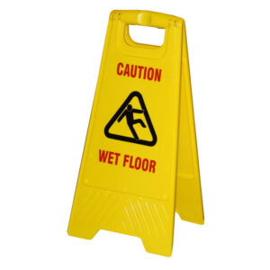 Warning Sign - Wet Floor - Cleaning - Yellow - Pack of 10 - F7777