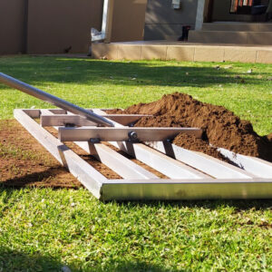 Lawn Leveller Rake - Aluminium - 98 x 45 x 186cm - L001