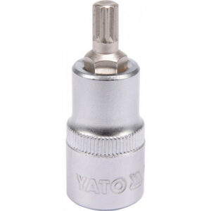 Spline Bit Socket - Chrome Vanadium - 1/2" Connector - Standard Length - M8 x 50mm - YT-04342