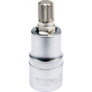 Spline Bit Socket - Chrome Vanadium - 1/2" Connector - Standard Length - M10 x 50mm - YT-04343