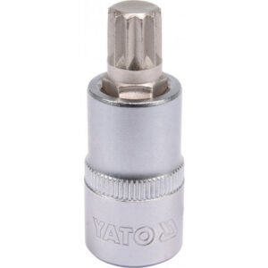 Spline Bit Socket - Chrome Vanadium - 1/2" Connector - Standard Length - M12 x 50mm - YT-04344