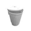 Refuse Bin with Lid - Plastic - 85L - White - LB076W