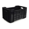 Stack Crate - Agri Lug - Plastic Box - Solid Base and Sides - 53 x 35.5 x 29 cm - Recycled Material - Black - PI-401-Solid-black