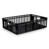 Freezer Stacking Crate - Plastic Box - Vented Base and Sides - 63.5 x 45.5 x 17 cm - Recycled Material - Black - PI-735-black