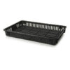 Vented Drying Crate - Plastic Box - Vented Sides and Base - 60 x 40 x 7.5 cm - Recycled Material - Black - PI-647-V-black