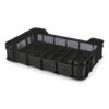 Stack Crate - Plastic Box - Vented Base and Sides - 53 x 35.5 x 11.5 cm - Recycled Material - Black - PI-430-Vented-black