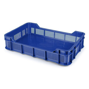 Berry Crate - Plastic Catering Box - Solid Base and Vented Sides - 53 x 35.5 x 11.5 cm - Virgin Material - HACCP - PI-430-SolidB-virgin