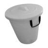 Refuse Bin with Lid - Plastic - Rope Handles - 90L - White - LB021W