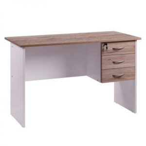 Office Desk - Three Drawers - Solitude - 75 x 60 x 120 cm - Sanremo Oak and White - TF 1260