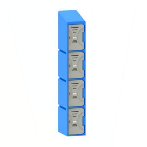 Plastic Locker - Solid Door - Slant Top - 4 Tier - 45.5 x 31 x 193cm - PA433A