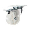 Castor Wheels - Nylon - Top Plate Swivel - Brake - White - 125mm - TOOC486