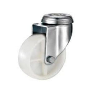 Castor Wheels - Nylon - Bolt Hole - Swivel - White - 100mm - TOOC469