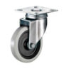 Castor Wheels - Thermoplastic Rubber - Top Swivel - Fixed Plate - 100mm - TOOC506