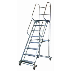 Mobile Safety Step Ladder - Mounty Rollstep - 8 Step - 2.860m High - MLH08