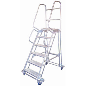 Mobile Safety Step Ladder - Mounty Rollstep - 6 Step - 2.345m High - MLH06