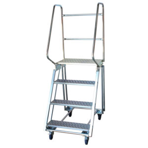 Mobile Safety Step Ladder - Mounty Rollstep - 4 Step - 1.835m High - MLH04