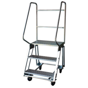 Mobile Safety Step Ladder - Mounty Rollstep - 3 Step - 1.575m High - MLH03