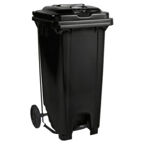Wheelie Bin - Foot Operated Pedal Bin - 240L - Plastic - Black - 0228