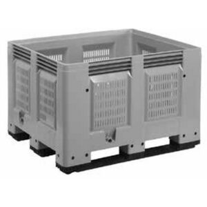 Bulk Bin - Perforated - 1000kg - Plastic - Grey - 0094