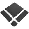 Rubber Tile Male Edging - Fatigue-Lock Interlocking Anti-Fatigue Mat - 50 x 15 x 2.4 cm - Black - FLE010002M