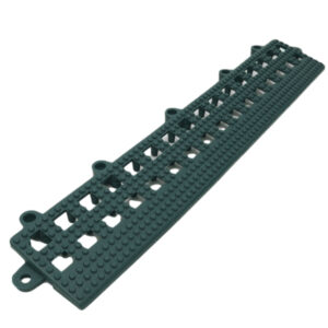 Floor Tile Female Edge - Flexi-Deck Interlinking Anti-Slip Drainage PVC Mat - 30 x 5 x 1.3 cm - Green - Pack of 3 - FD040002F3