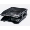 Letter Trays - Plastic - Recycled - Double - 35 x 26 x 6 cm - Black - Pack of 20 - 016LT-RD
