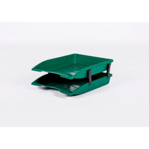 Letter Tray - Plastic - Double - 35 x 26 x 6 cm - Colour Options - Pack of 20 - 013LT-D-G