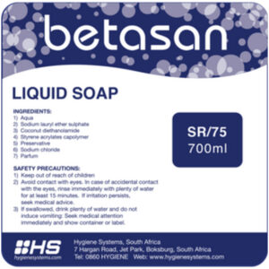 Liquid Soap - Betasan - Sachets - 700ml - Pack of 6 - SR_75