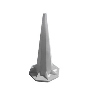 Safety Cone - Hard Plastic - Traffic Safety Barrier Cone - Jumbo - 1.8m - White - SXS047W