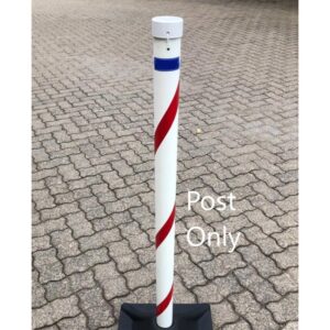 Queueing Post - Plastic - Post Only - 100 x 5 (⌀) cm - White and Red - SXS025RWF