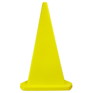 Safety Cone - Triangular - Hard Plastic - Parking Bollard - 100cm - Yellow - MBOL1MY