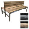 Slimline Bench - Steel and Wood - Bolt Down - 45x180x98cm - Colour Options - SLBD4642PC