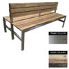 Slimline Bench - Stainless Steel 304 and Wood - Adj. Feet - 45x180x98cm - Colour Options - SLBD4241S