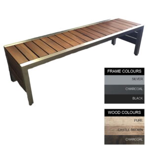 Mall Bench - Steel and Wood - Bolt Down - 45x180x51cm - Colour Options - ML4642PC