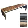 Mall Bench - Steel and Wood - Adj. Feet - 45x150x51cm - Colour Options - ML4631PC
